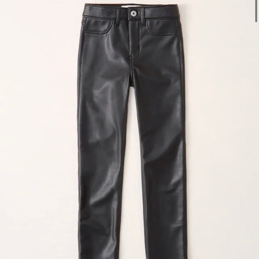 NWT KIDS ABERCROMBIE LEATHER PANTS SLIM 13/14